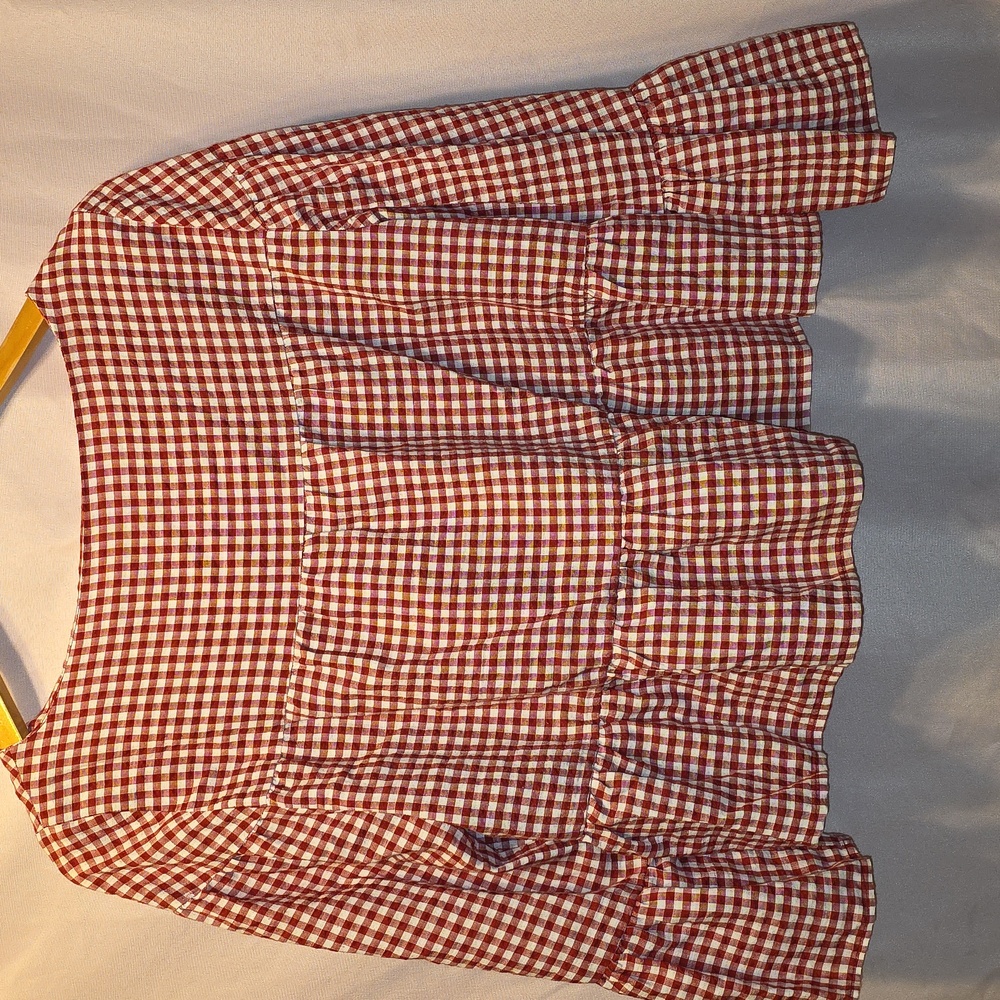Zara Woman Red Checkered Shirt Size Small (Janni #3) - Picture 5 of 5